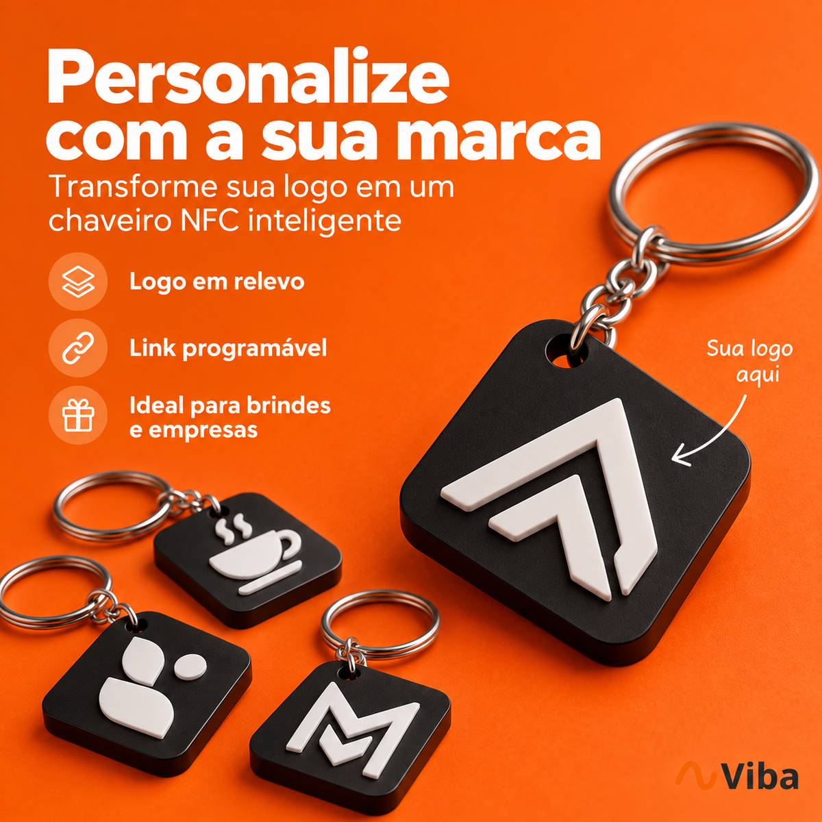 Chaveiro NFC Personalizado com Sua Marca — Brinde Inteligente para Empresas