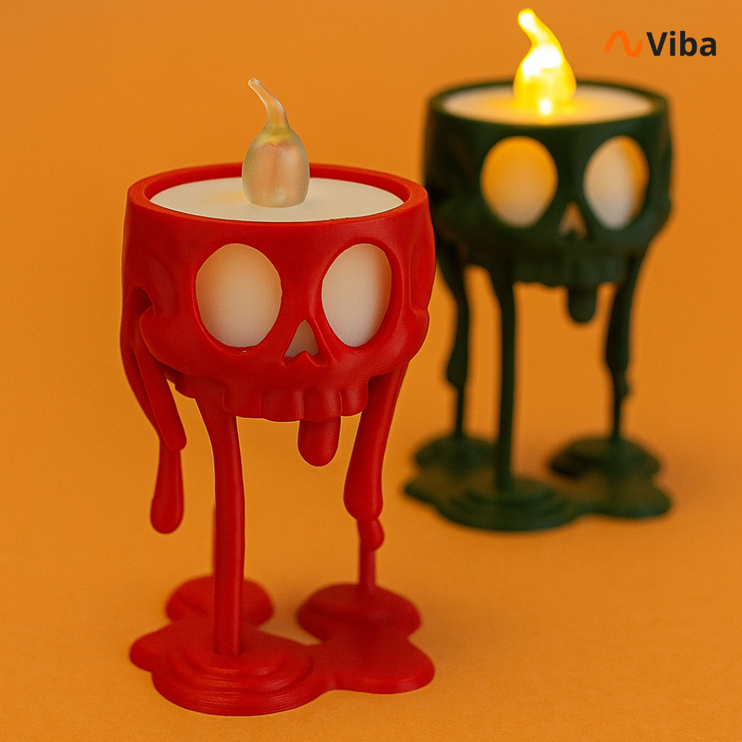Luminária Decorativa Crânio Derretido - Halloween 2025